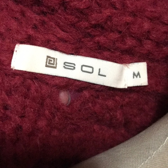 SOL Raspberry Alpaca Blend Cowl Neck Sweater - Picture 9 of 11